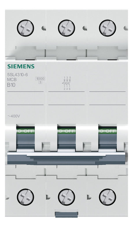 SIEMENS Leitungsschutzschalter UC B 10A 5SL4310-6 3p 400V 3TE 50Hz IP20