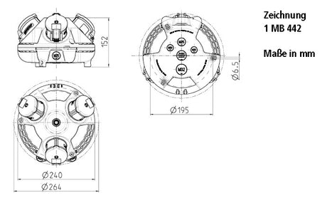 MENNEKES Energiewürfel Kst ge IP44 3KRAFT 94351GE 3Steckd