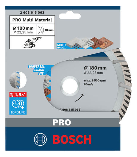 BOSCH-EW Diamant-Trennscheibe 180x10mm 2608615063 f.Backstein f.Beton f.Metall
