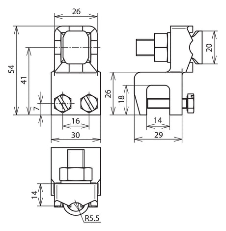DEHN SE Anschlussklemme  7-10mm 1-12mm AK 7.10 KSV KBF1 12 TGTZN Guss f/vz