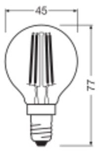 LEDVANCE LED-Lampe FM E14 4,2W 2700K ws LED Classic P 40 Fil DIM CRI97 S 4. 470l