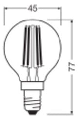 LEDVANCE LED-Lampe FM E14 4,2W 2700K ws LED Classic P 40 Fil DIM CRI97 S 4. 470l