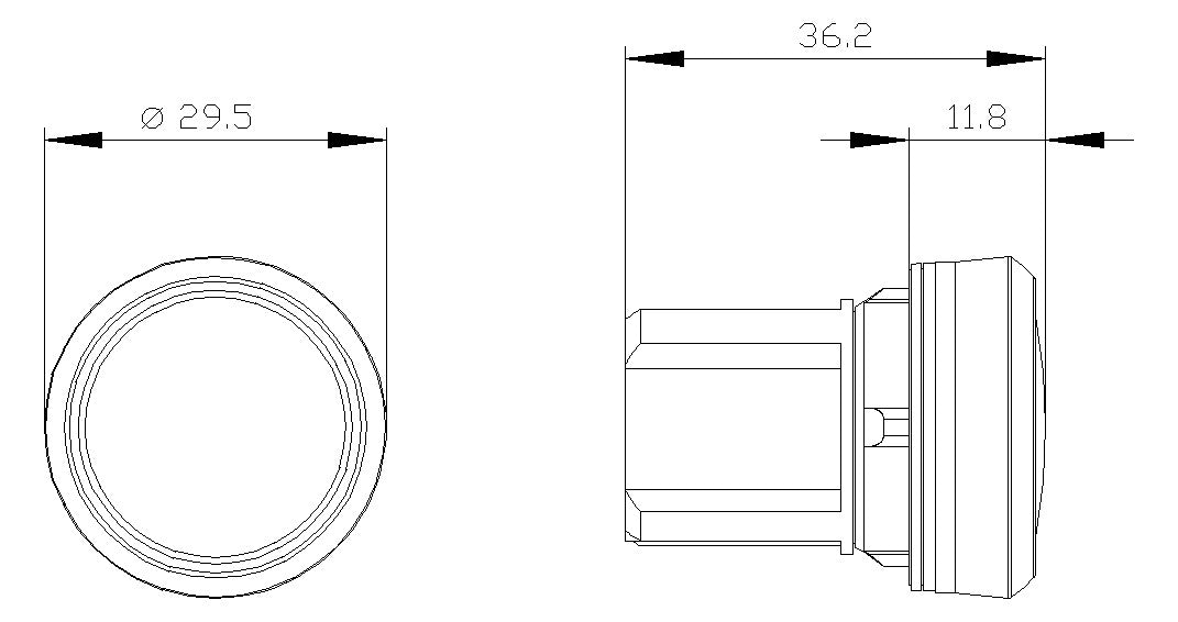 SIEMENS Leuchtmelder Front hoch rnd gn 3SU1051-6AA40-0AA0  22mm 29,45x11,3mm