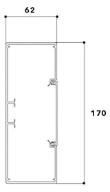 GGK Geräteeinbaukanal Kst 170x60mm sw BR 60x170/80 unbeh