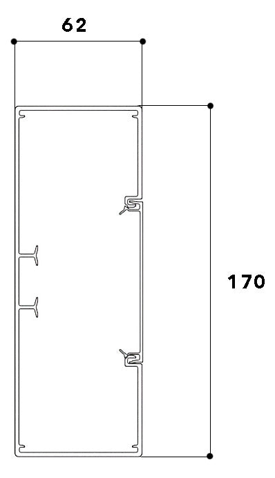 GGK Geräteeinbaukanal Kst 170x60mm sw BR 60x170/80 unbeh