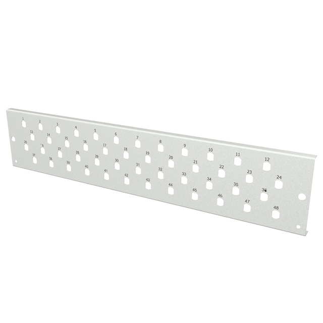 Frontblende 2 HE 48 x ST/FC (D-hole), grau Stück