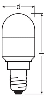 LEDVANCE LED-Röhrenlampe E14 2,3W 2700K LED Special T26 20 200° P 2.3W 827 ws F