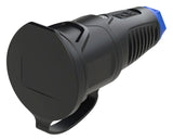 PC ELECTRIC Schutzkontaktkupplung Gummi IP54 ger sw 2521-sb