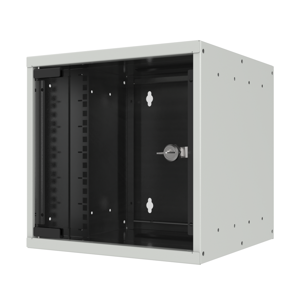 10" 4HE Wandgehuse, Tiefe 300 mm,1- teilig, vormontiert, RAL7035 - WGB-1004GR.30