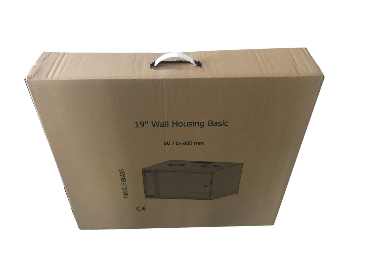 19" 06HE Wandgehäuse Basic, Tiefe 450 mm, 1-teilig, Flat Pack, RAL9010 - WGB-1906WS.45
