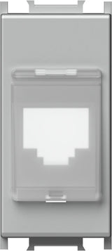 Abdeckung RJ45 Toolless Line mit Staubschutz, 1M, silber (10er-Pack)