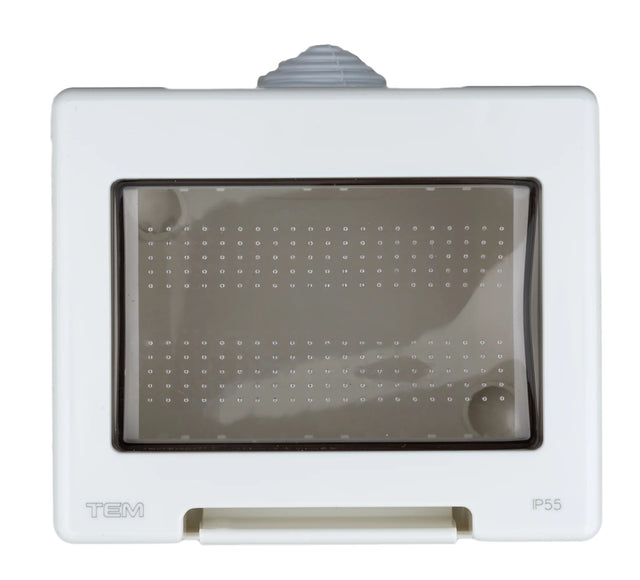 AP-Klappgehäuse, IP55, 3M, transparenter Deckel, 3M, weiß