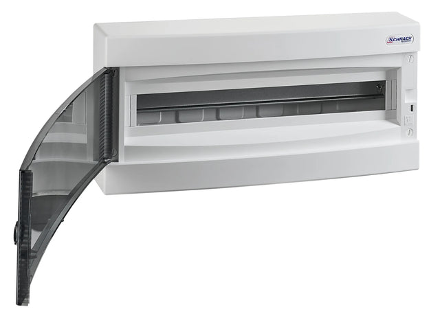 AP-Wohnungsverteiler 1-reihig, 24TE, IP40, transparente Tür