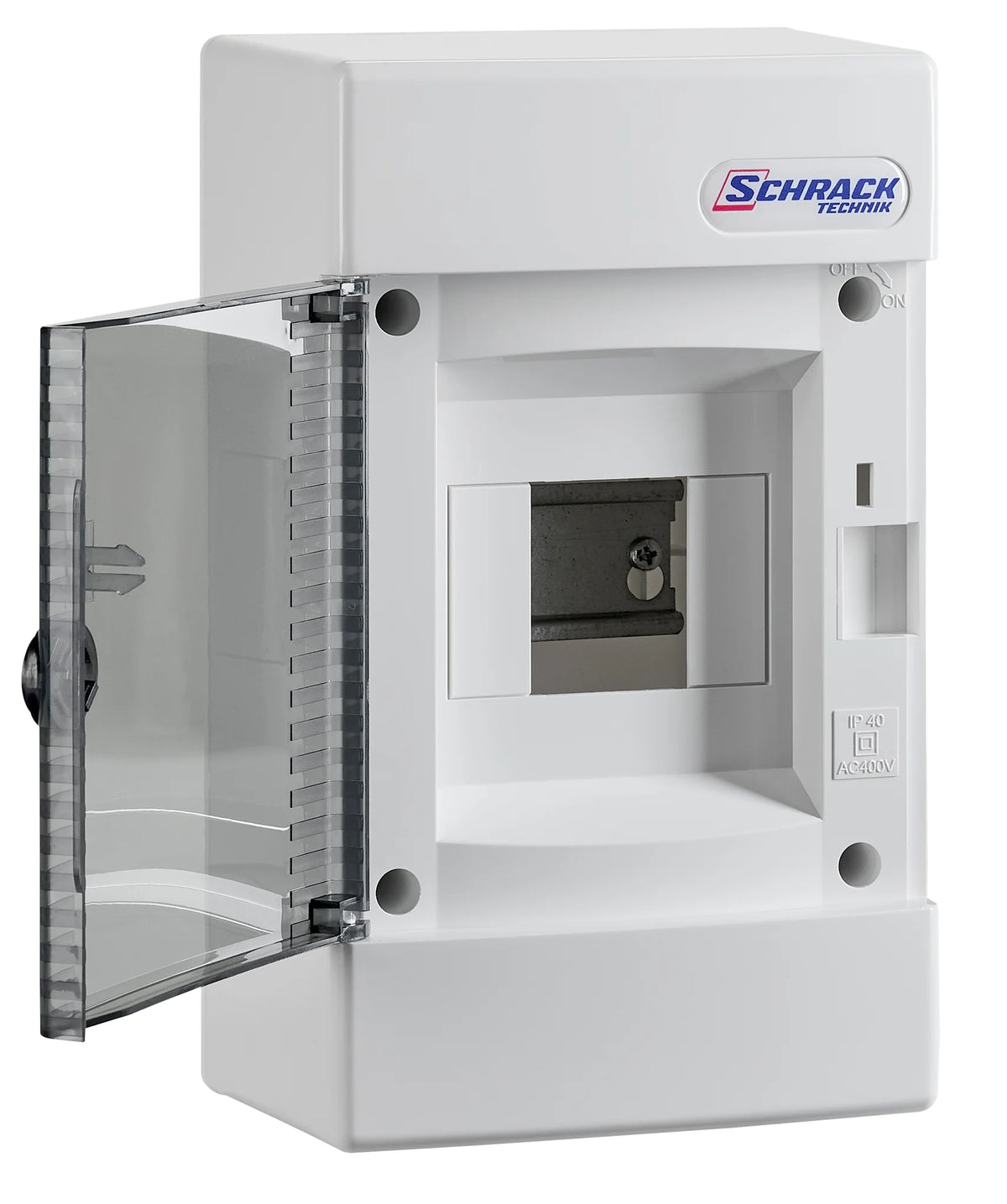 AP-Wohnungsverteiler 1-reihig, 4TE, IP40, transparente Tür