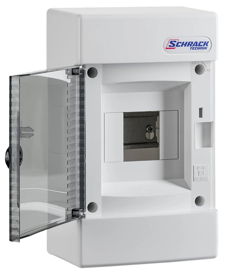AP-Wohnungsverteiler 1-reihig, 4TE, IP40, transparente Tür