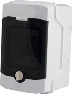 AP-Wohnungsverteiler 1-reihig, 4TE, IP65, transparente Tür