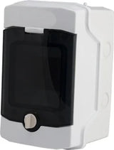 AP-Wohnungsverteiler 1-reihig, 4TE, IP65, transparente Tür