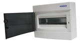 AP-Wohnungsverteiler 1-reihig, 8TE, IP40, transparente Tür
