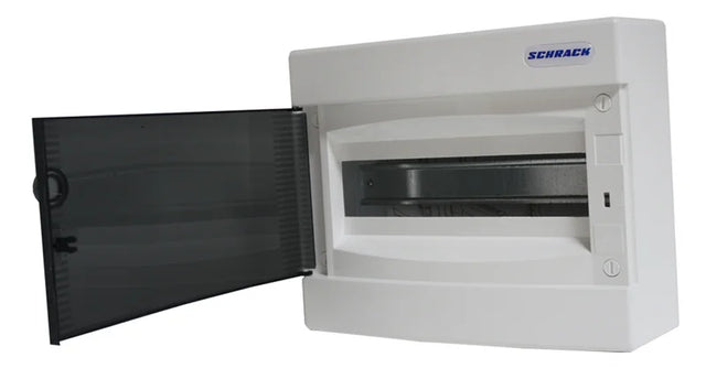 AP-Wohnungsverteiler 1-reihig, 8TE, IP40, transparente Tür