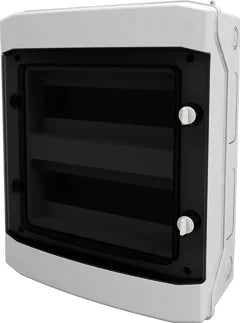 AP-Wohnungsverteiler 2-reihig, 24TE, IP65, transparente Tür