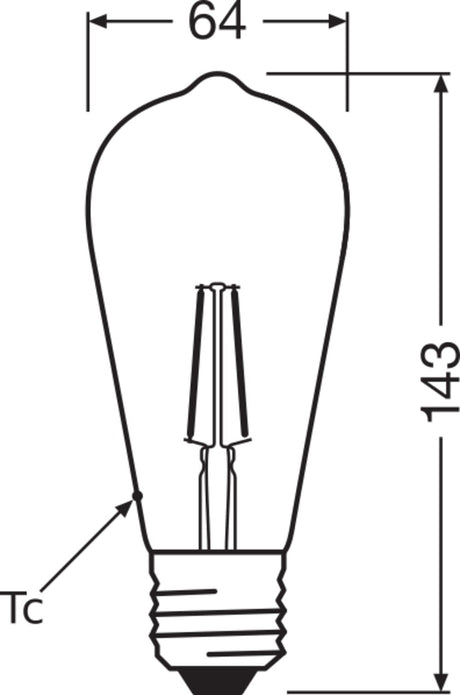 OSRAM LED-Lampe FM E27 6,5W 2400K go E Vintage 1906 Edison 55 Fil DIM 6.5W 725l - Ansicht 2