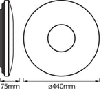 LEDVANCE LED-Sensorleuchte 32W 3000K gr Orbis Sparkledot Click Sensor 440mm 2250