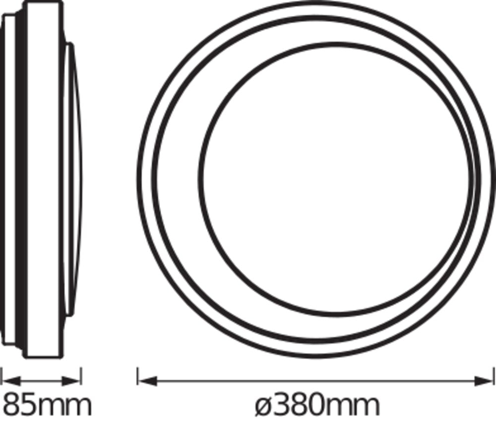 LEDVANCE LED-Kunststoffleuchte 24W gr SMART + Wifi Orbis Moon Gray 380mm 3000-
