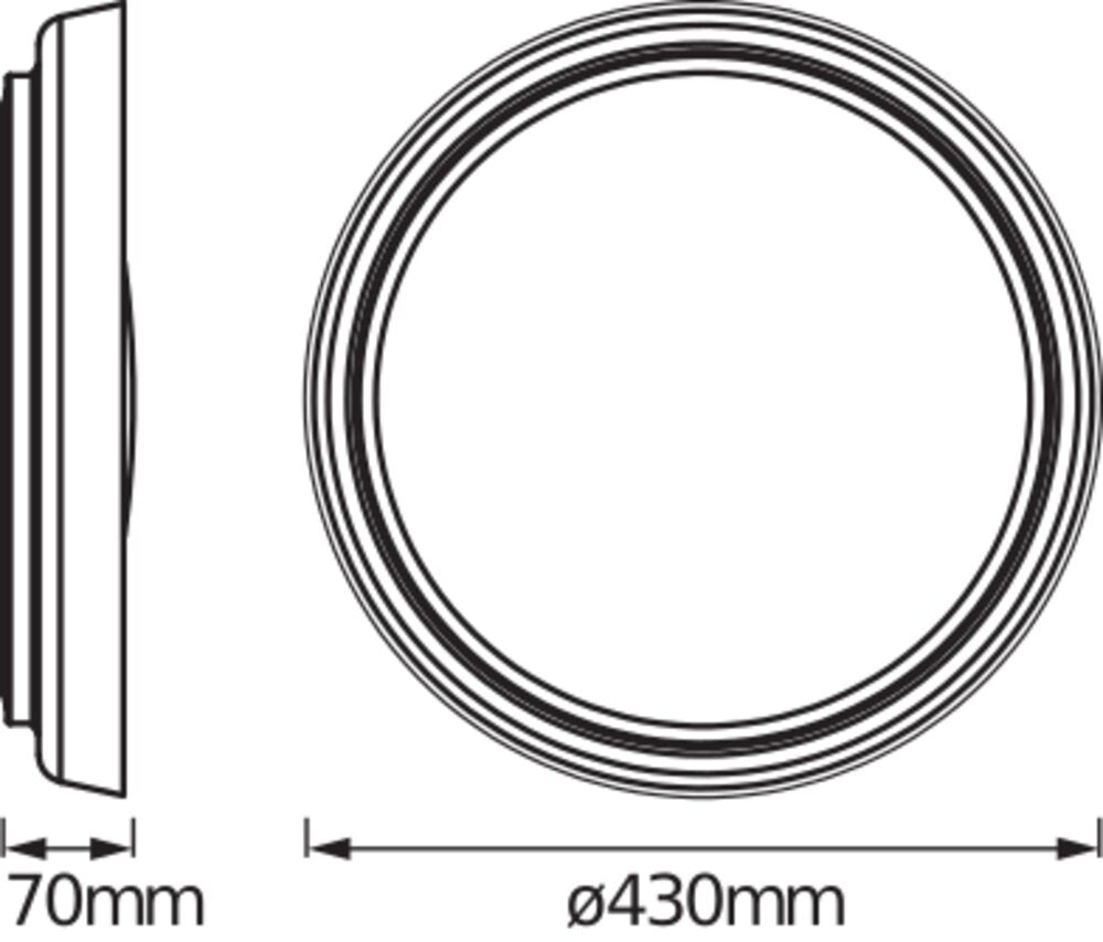 LEDVANCE LED-Kunststoffleuchte 24W gr SMART+ Wifi Orbis Plate Grey 430mm 3000-