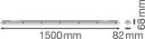 LEDVANCE LED-Feuchtraumleuchte 26W 6500K DP DALI 1500 26W 865 IP65 GY 3500lm gr