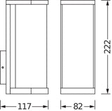 LEDVANCE LED-Wandanbauleuchte 60W gr TUBULAR ENDURA Classic Wall E27