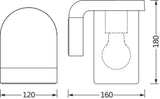 LEDVANCE LED-Wandanbauleuchte 25W gr CASCADE ENDURA Classic Wall E27 Cle