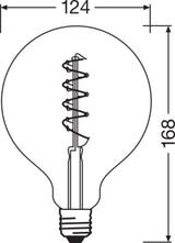 OSRAM LED-Kugellampe FM E27 4,5W 2000K G Vintage 1906 Globe 28 Filament DIM ws