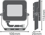LEDVANCE LED-Anbaustrahler 10W Konv 1LED FL COMP V 10W 830 SYM 100 WT ws 3000K