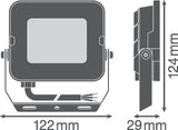 LEDVANCE LED-Anbaustrahler 20W Konv 1LED FL COMP V 20W 830 SYM 100 BK sw 3000K