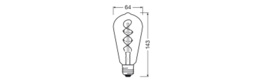 OSRAM LED-Lampe FM E27 4W 1800K ws 140lm Vintage 1906 Edison 15 Filament 4W E kl