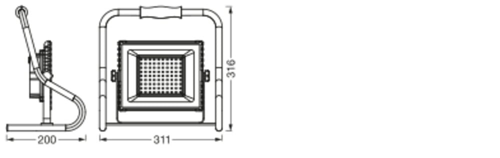 LEDVANCE LED-Bauleuchte 30W 4000K 2400lm LED Worklight Battery R-Stand 30W 4 IP44