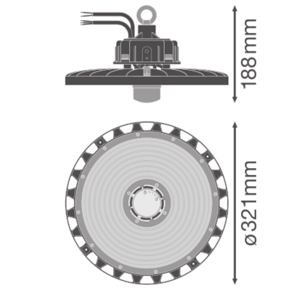 LEDVANCE LED-Hallenleuchte 147W 4000K HB SEN P 147W 840 110DEG IP65 22000lm