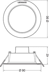 LEDVANCE LED-Einbaustrahler 4W EVG 1LED DL IP44 DN DN 90 4W 865 460LM BK sw ws