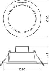 OSRAM-LEDVANCE LED-Einbaustrahler 4W ws DL IP44 DN 90 4W 830 WT 3000K ws 400lm