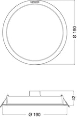 LEDVANCE LED-Einbaustrahler 18W EVG 1LED DL IP44 DN DN 190 18W 865 2070LM BK sw