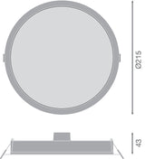 LEDVANCE LED-Einbaustrahler 30W EVG 1LED DL IP44 DN DN 215 30W 830 3300LM WT ws