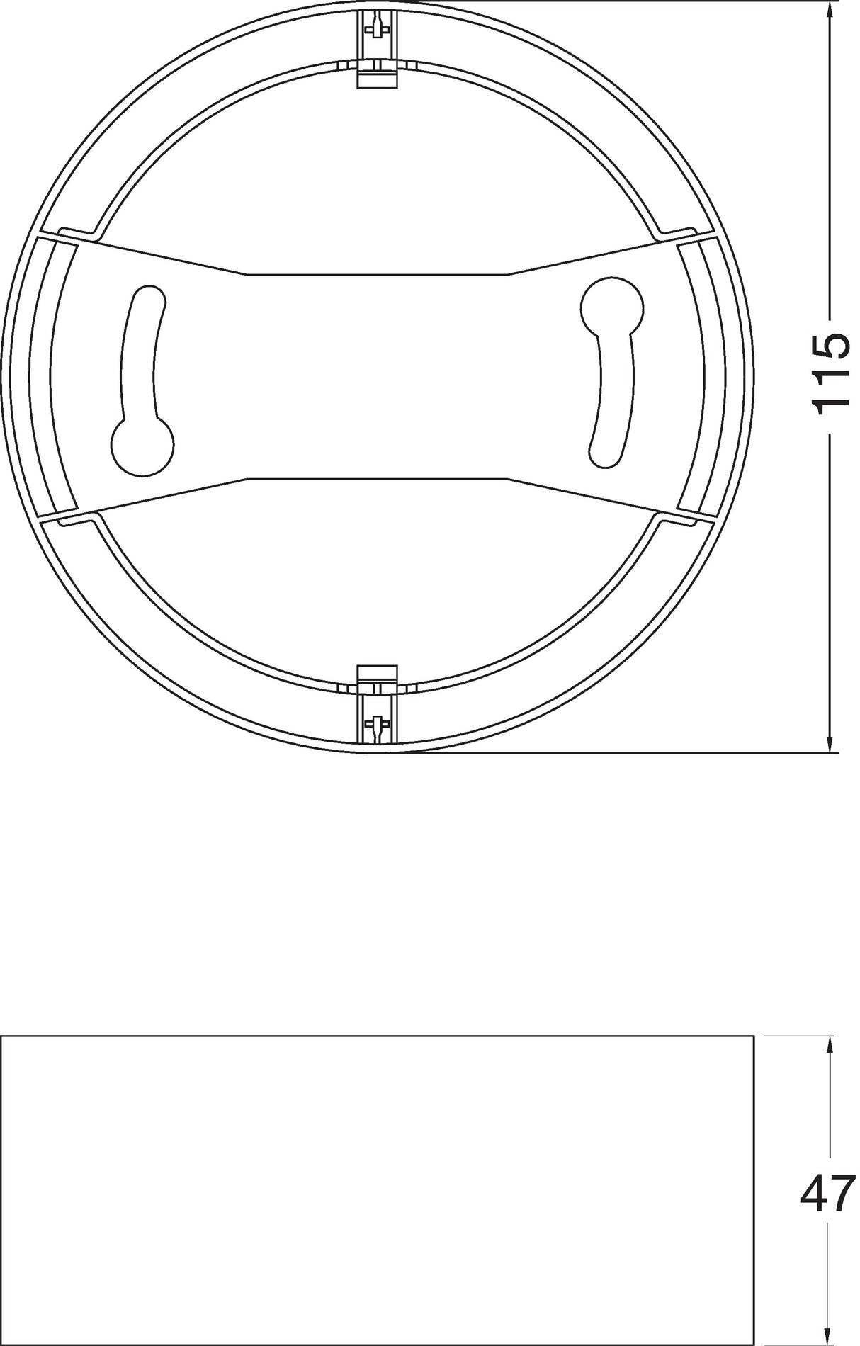 LEDVANCE Einbaurahmen sw Kst 115mm DL SLIM FRAME DN DN 115 BK H47mm
