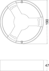 LEDVANCE Einbaurahmen sw Kst 195mm DL SLIM FRAME DN DN 190 BK H47mm