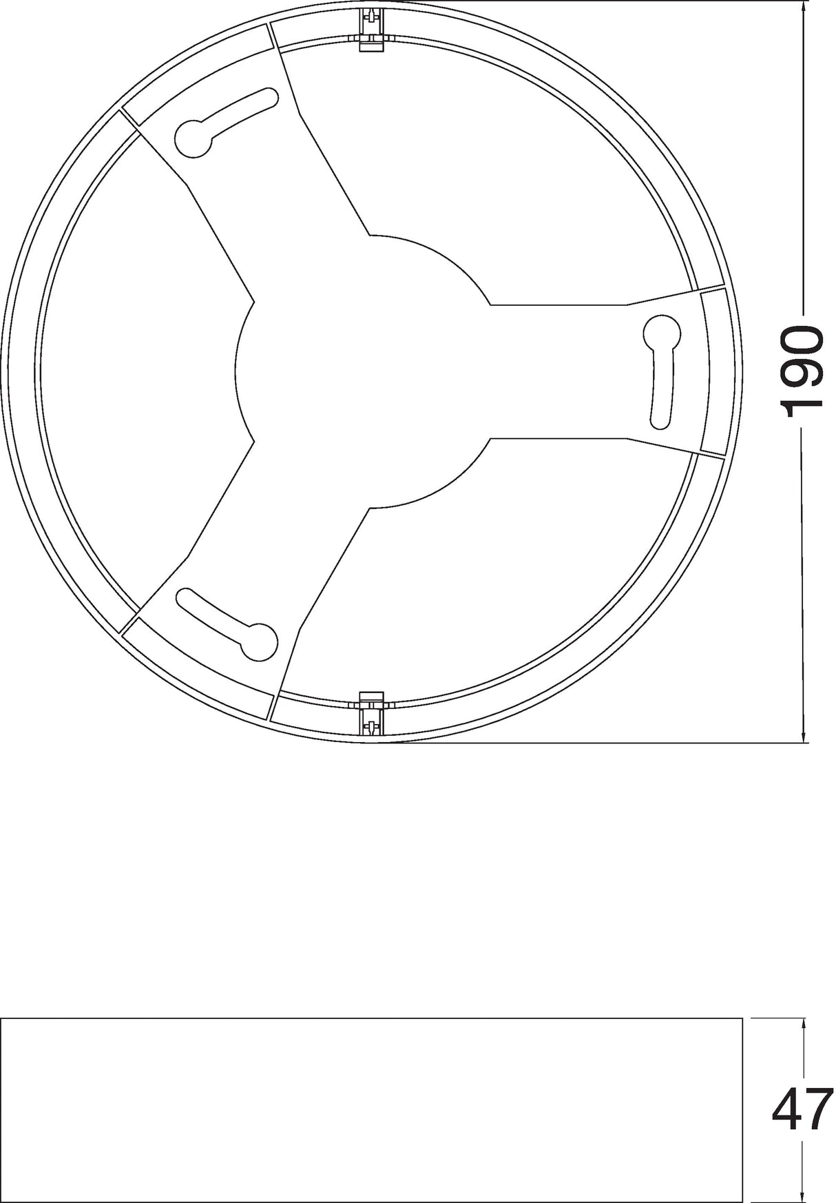 OSRAM-LEDVANCE Aufbaurahmen ws Kst H47mm DL IP44 FRAME DN 190 WT 10X1 190mm