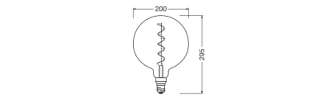 OSRAM LED-Kugellampe FM E27 4,8W 1800K G Vintage 1906 1906 Globe 200 16 Fil DIM 4
