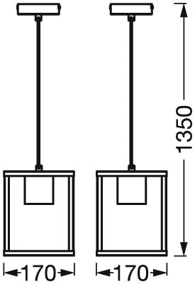 LEDVANCE LED-Pendelleuchte 1LED sw E27 Decor Nairobi Pendant E27 asym IP20