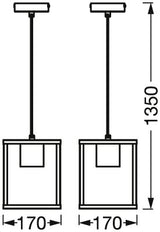 LEDVANCE LED-Pendelleuchte 1LED sw E27 Decor Nairobi Pendant E27 asym IP20