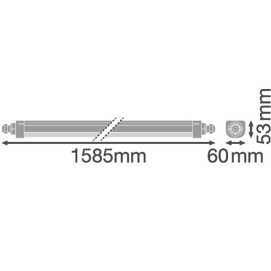 OSRAM-LEDVANCE LED- Feuchtraumleuchte DP COMP TH 1500 V 50W 865 IP66 PS 50W