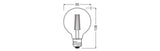 OSRAM LED-Kugellampe FM E27 G95 6,5W go Vintage 1906 Globe 95 55 Fil DIM 6. 2400