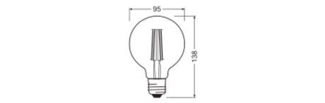 OSRAM LED-Kugellampe FM E27 G95 6,5W go Vintage 1906 Globe 95 55 Fil DIM 6. 2400 - Ansicht 2